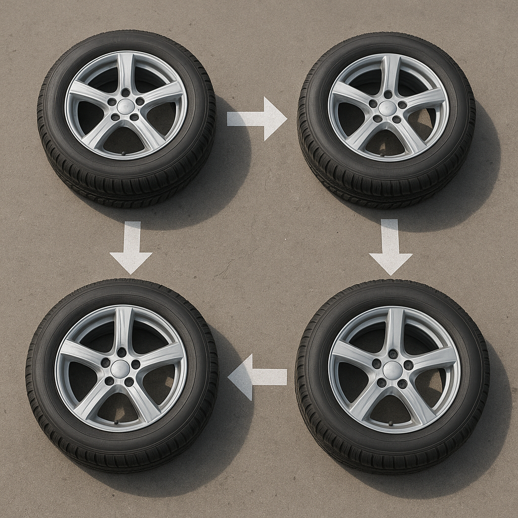Jak poprawnie rotować opony, by zużywały się równomiernie